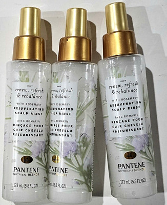 3 Pantene Nutrient Blends Renew Refresh Rebalance Rosemary Scalp Rinse 5.8oz