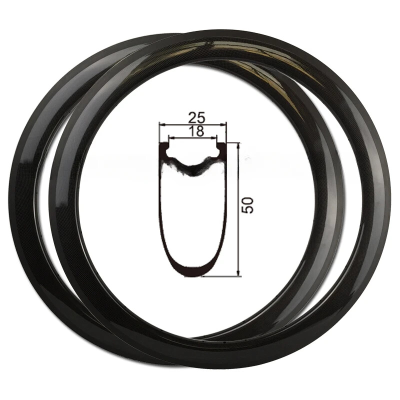 700c Road Bicycle Carbon Rims 50*25mm V Brake 20/24H with Basalt