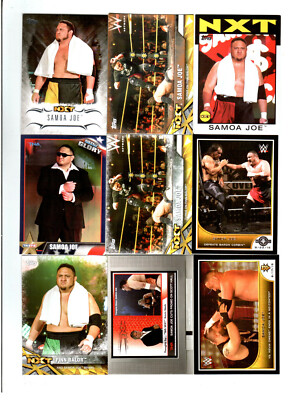 Samoa Joe Wrestling Lot of 9 Different Trading Cards With 2 Inserts WWE SJ-E1
