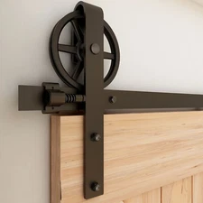 CCJH 6.6FT Sliding Barn Wood Door Track Closet Hardware Kit Heavy Duty Sturdy