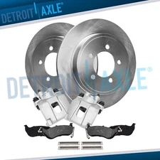 Rear Disc Rotors Calipers + Brake Pads for 2006 - 2010 Ford Explorer Mountaineer