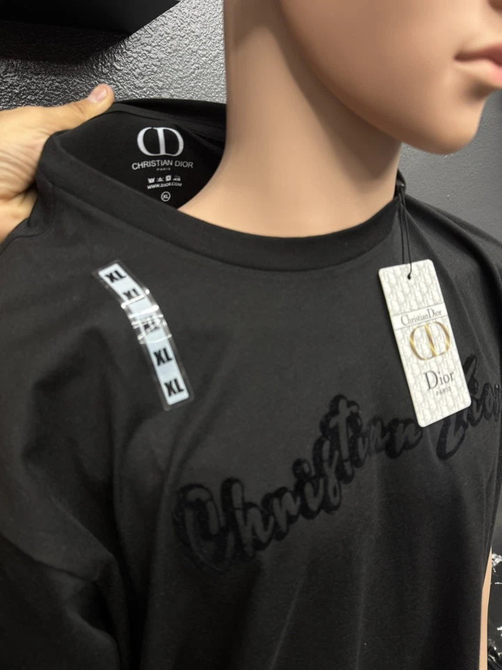 Christian Dior Мужская футболка с коротким рукавом круглый вырез размер (Xlarge) черный - Изображение 2 из 4