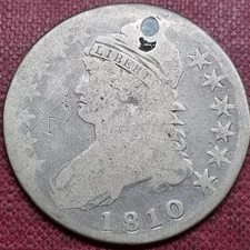 1810 Capped Bust Half Dollar 50c Circulated Details #93085