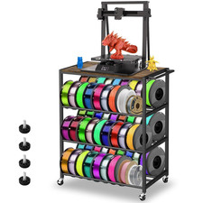 3D Printer Stand with Filament Storage Rack - 3D Printer Table Rolling Printer C