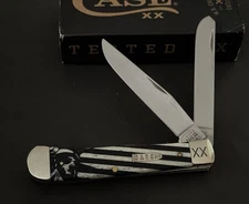 🔥 Case XX Lady Liberty Patriotic Large Trapper Pocket Knife Bone Handle