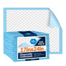 MED PRIDE Disposable Underpads 17 x 24 300-Count Incontinence Pads, Bed