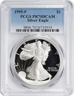 1995-P American Silver Eagle Dollar PR70DCAM PCGS Proof 70 Deep Cameo