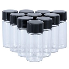 10 Pc 5ml Mini Clear Glass Vials with Plastic Screw Caps for Essential Oils