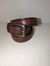 Tommy Bahama Men’s Two Toned Grain Leather Black/ Cognac Alligator Belt Size 42