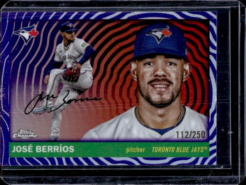 2025 Topps Chrome Platinum Jose Berrios Vibrations Refractor #/250 Blue Jays