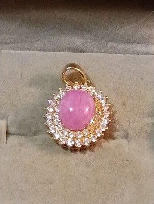 NATURAL EARTH MINED HEATED BLOOD RED RUBY CZ ACC. 925 SILVER GOLD PLATED PENDANT