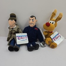 Set of 3 Disney 8  Inspector Gadget Brain the Dog Scolex Claw Bean Bags Plush