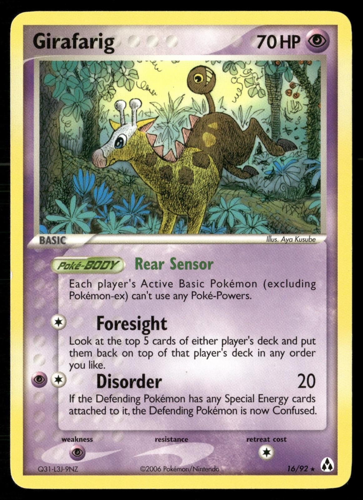 Girafarig 16/92 Rare Legend Maker Pokemon MP