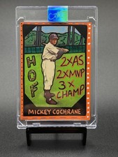 Artist CARTER X Custom Painted 1/1 Art Mickey Cochrane 1960 Fleer Tigers HOF