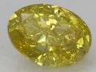 Cert 1.00 Carat Canary Yellow VS1 Oval Natural Enhanced MINED Diamond 7.35x5.47m