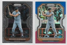 BROOKS ROBINSON (2) Card 2021 Panini Prizm Lot #59. Base/Red, White & Blue *MINT