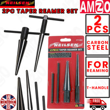 2pc Taper Reamer Set Hole Enlarger Deburring Tool for Cast Sheet Metal 1/8–7/8"