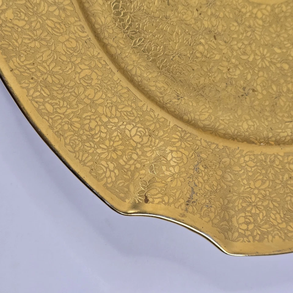 1930 PA Arzberg Baviera 11” Bandeja Placa 24 Monedas Oro Platino Medallón Foto 3 de 4