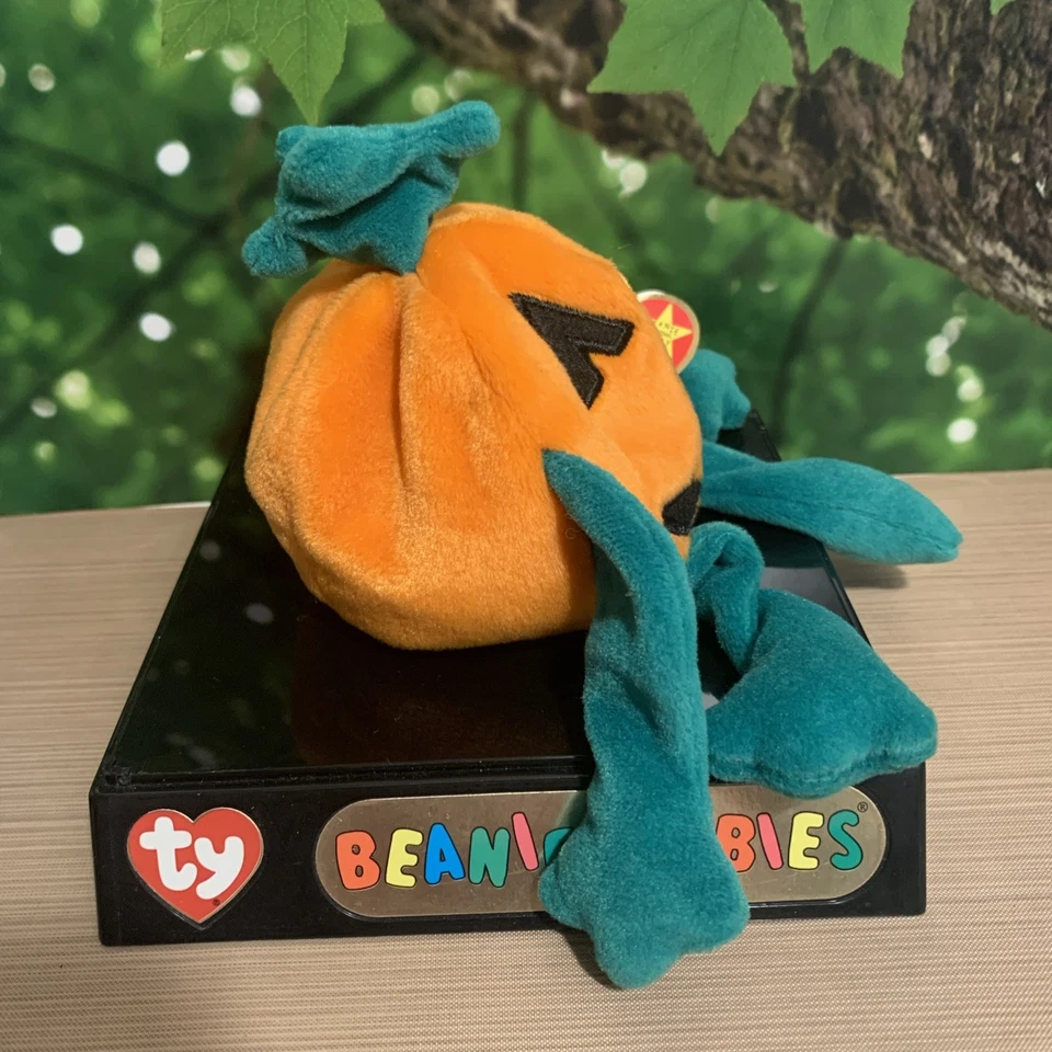 TY Beanie Babies 1998 Pumpkin The Halloween Jack-o-lantern 🎃 con tarjeta y etiquetas Foto 4 de 4