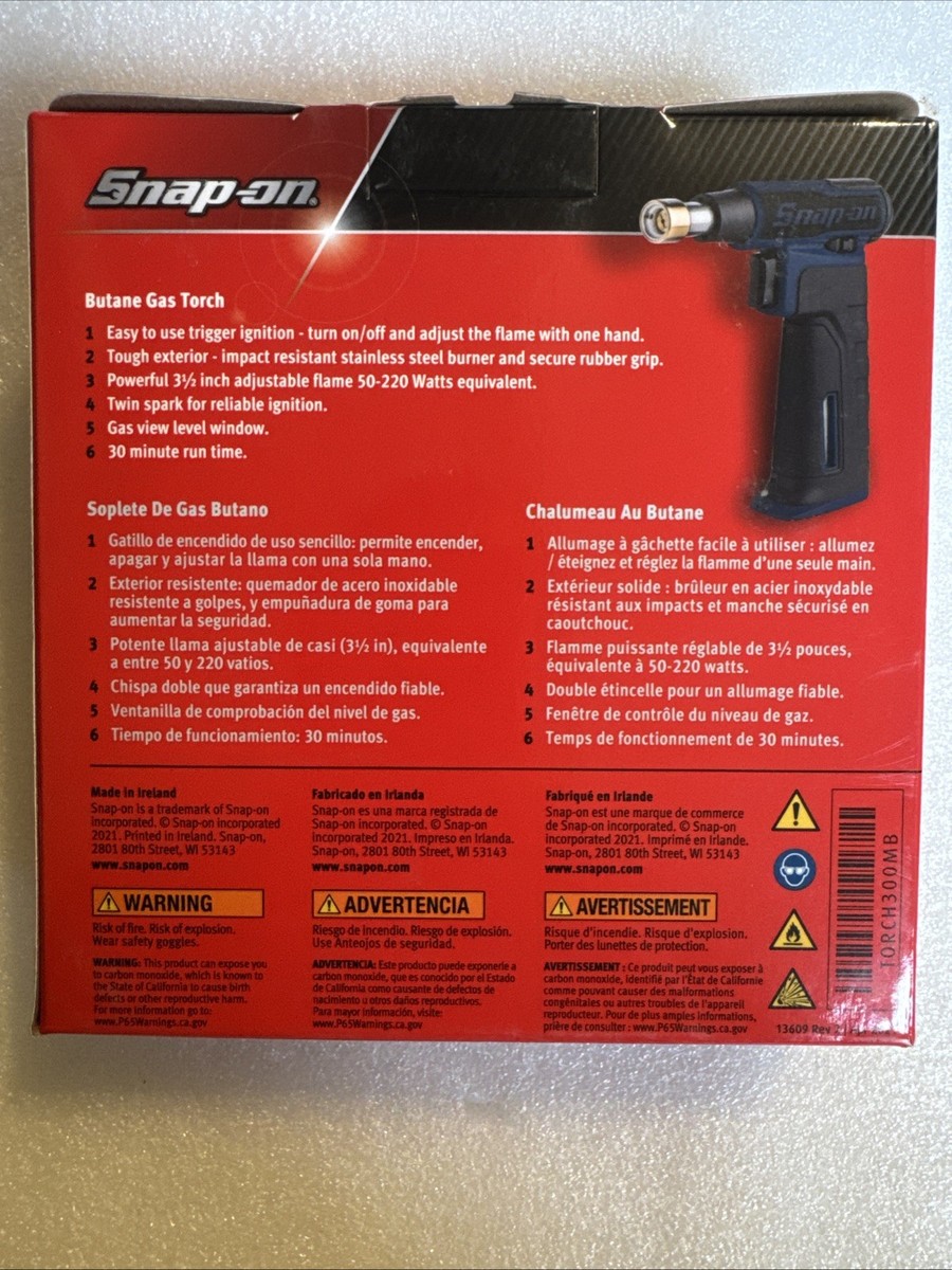Snap On Butane Blow Torch TORCH300 in Blue NEW | eBay