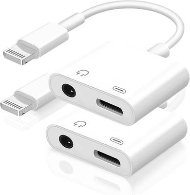 [Apple Mfi Certified] 2-In-1 Charging & Audio Adapter for Iphone, Lightning to 3