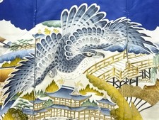 7832925: JAPANESE KIMONO / ANTIQUE KIMONO FOR BOYS / SILK / HAWK