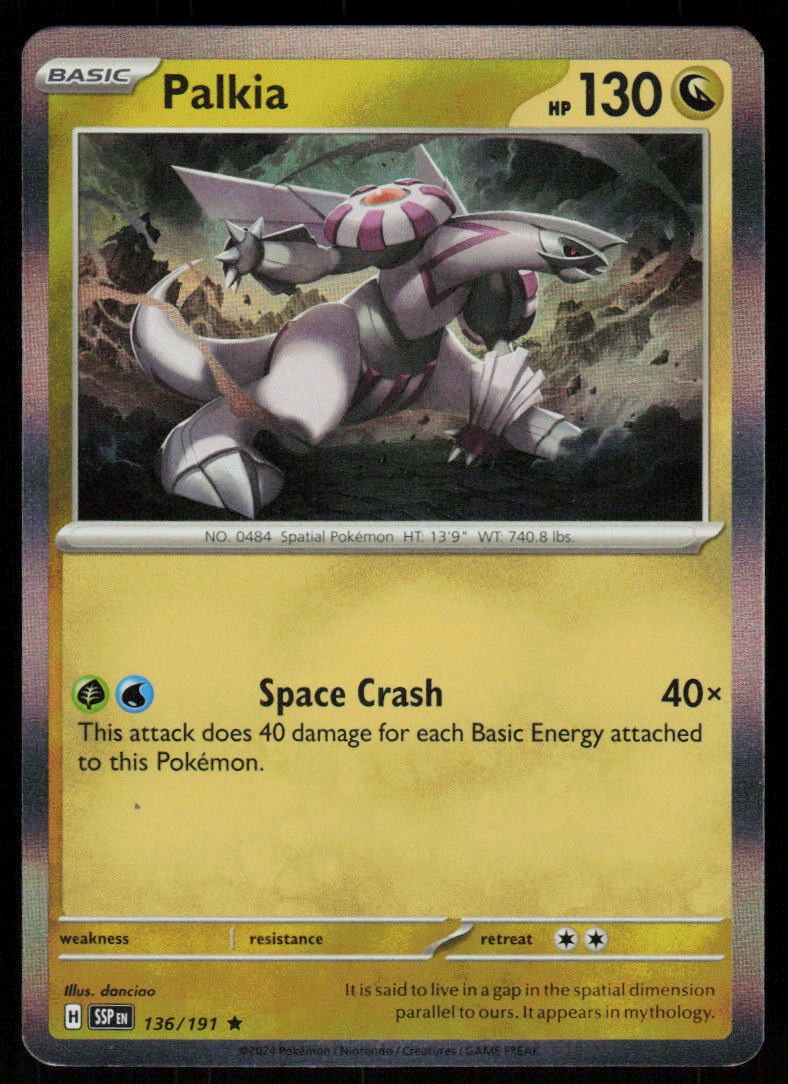 Palkia 136/191 Rare Surging Sparks Pokemon Holo Near Mint
