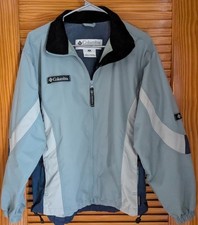 Vtg Men's M Columbia Jacket Blue Gray Windbreaker Mesh Packable Excel Cond
