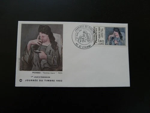 FDC France 1982 stamp day art painting Picasso (St-Etienne)