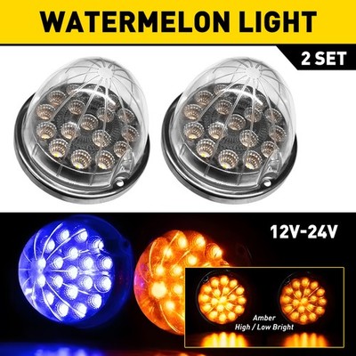 2X LED Marker Side Indicator Watermelon Lights Fender Brake Signal Truck RV 12V