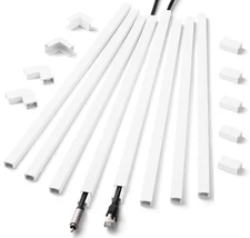 Cord Hider Wall for One Cord, 136in Cord Covers for Wires on Wall, Easy Install