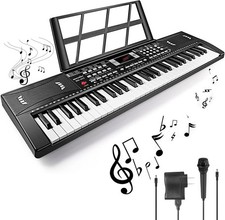 61 Key Keyboard Piano, Portable Electronic Keyboard Piano for Beginners with ...