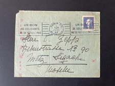 France - n°581 seul sur Lettre Censurée 1943
