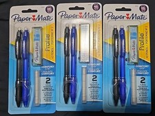 3x Paper Mate Profile No. 2 Mechanical Pencils 0.7 mm 1 Lead Refill/5 Eraser S1