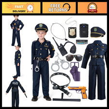 Halloween Toddler Police Costume - Boys Cop Outfit for Pretend Play, Kids Rolepl