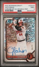 2022 Bowman Draft Jud Fabian Chrome Auto Sparkle #CDAJF /71 PSA 9