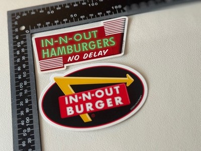   *NEU* In-N-Out Burger Hamburger USA FAN Bumper Sticker 2er Set