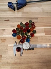 Vintage  Red, Green, Blue,purple,clear Puree Marbles Lot  .9 Inch Diameter M87