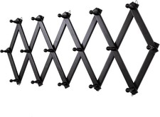 Accordion Wall Hanger with 16 Hooks Wooden Wall Expandable Coat Rack for Coa