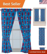 Kids Window Drapes - 4 Piece Curtain Set Includes 2 Tiebacks, Beautiful Beddi...