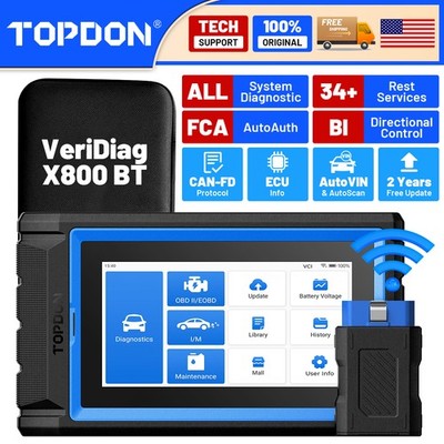 2026 TOPDON VeriDiag X800BT Professional Diagnostic Tool Bidirectional 34+ Reset