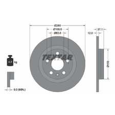 2x Textar Scheibenbremse hinten 32300124 26273356