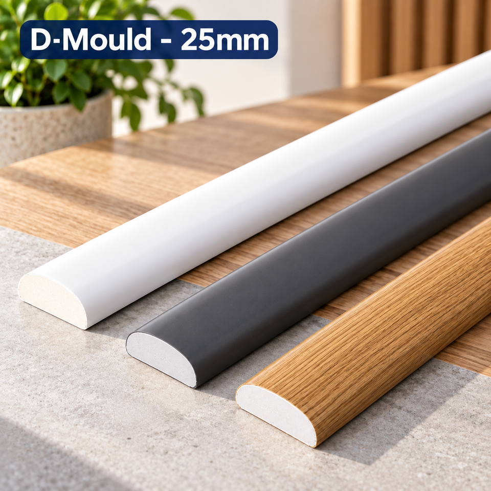 Fillet Mold uPVC Cloaking Fillet D Mould Architrave Trim 5m Window Door Edging Bead ...