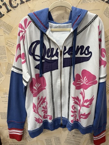 Free People Royals Hoodie We The Free Floral Graphic Queen #7 Ivory Combo S NEW - Picture 7 of 8