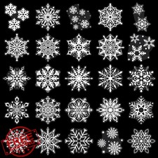 50 Pcs Clear Snowflake Vinyl Stickers, Waterproof PET Decals