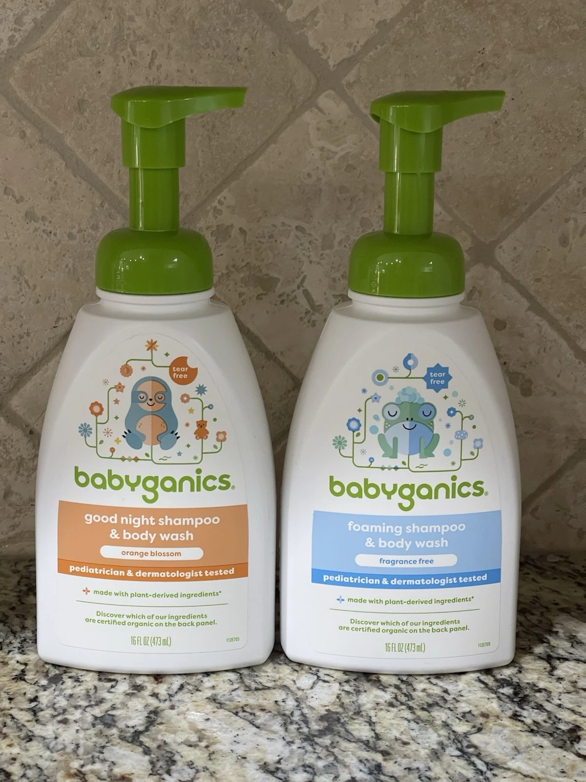 VARIETY PACK of 2 - Babyganics Baby Shampoo + Body Wash Pump Bottle