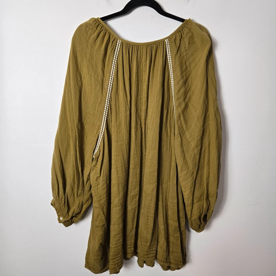 Blusa Old Navy Feminina Tamanho 4X Boho Gaze Leve Manga Longa Verde - Imagem 3 de 4