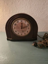 Antique 1930's GE Telechron Strike Clock, Wooden ArtDeco-Works