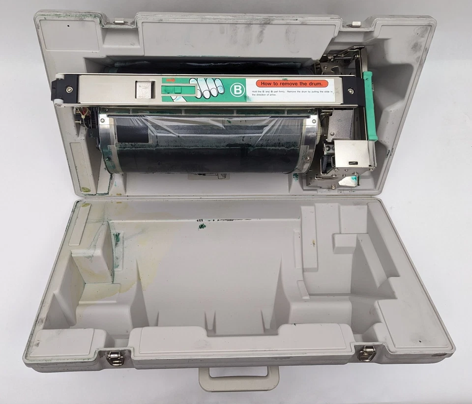 Ricoh Priport VT 3000II-L Digital Duplicator GREEN Color Drum Unit  w/Case -Used - Image 4 of 4