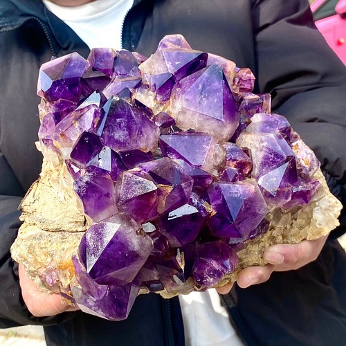 18.72LB Natural Amethyst Cluster Quartz Crystal backbone mineral Specimen Heali - 第 1/18 張圖片